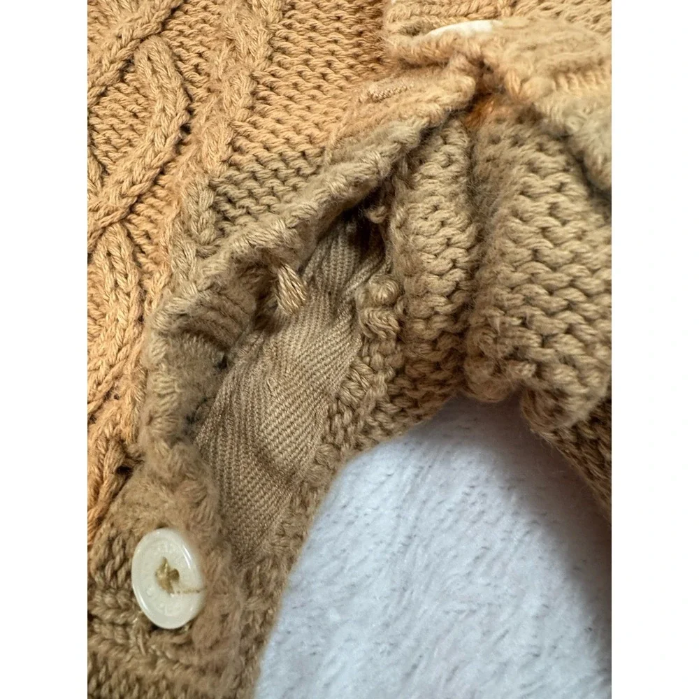 Baby Gap One Piece Cable Knit Sweater Button Closure Beige Newborn 6-12 Months‎